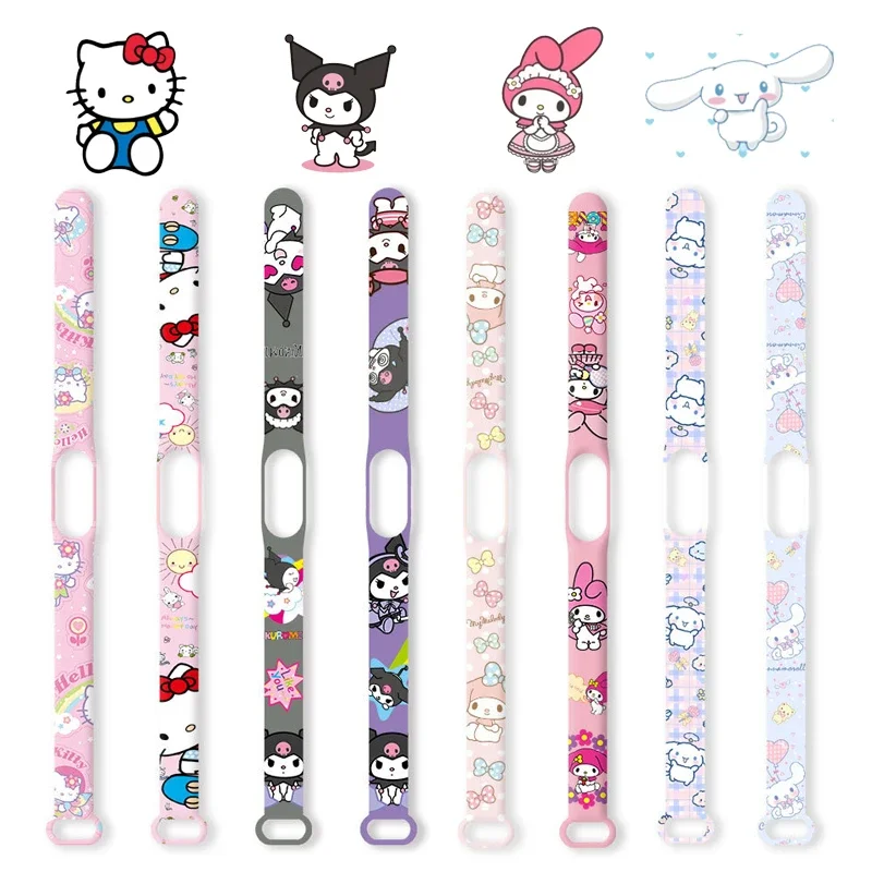 Sanrio Hello Kitty Niedliches Anime-Armband für Xiaomi Mi Band 7, 3, 4, 5, 6, Cinnamoroll, Silikon-Armband, Armband, Geschenke, Neu Image
