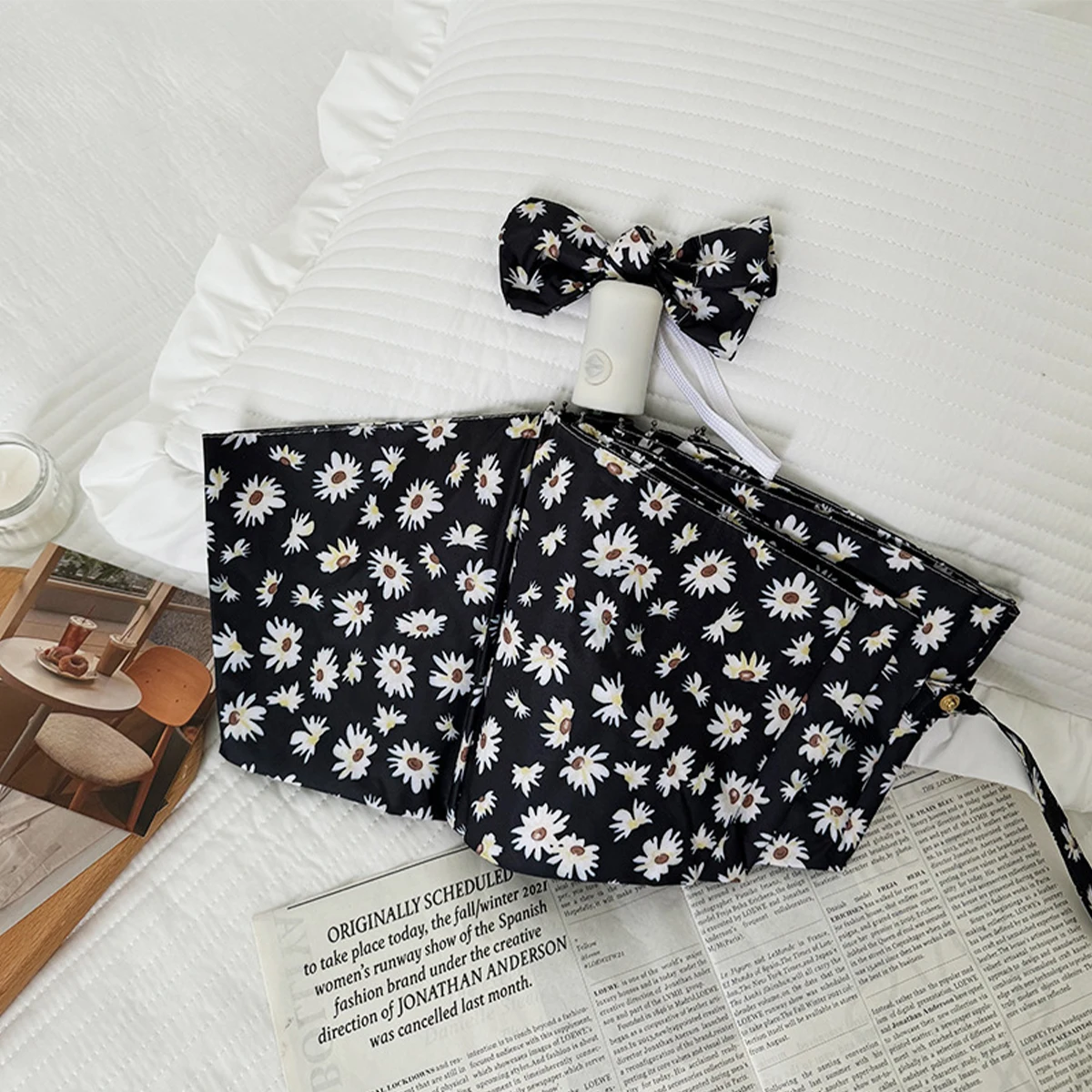 Wasserdichter und winddichter Reiseschirm, automatisches Öffnen und Schließen, geeignet für Regentage, Metallrahmen, robust und langlebig Image