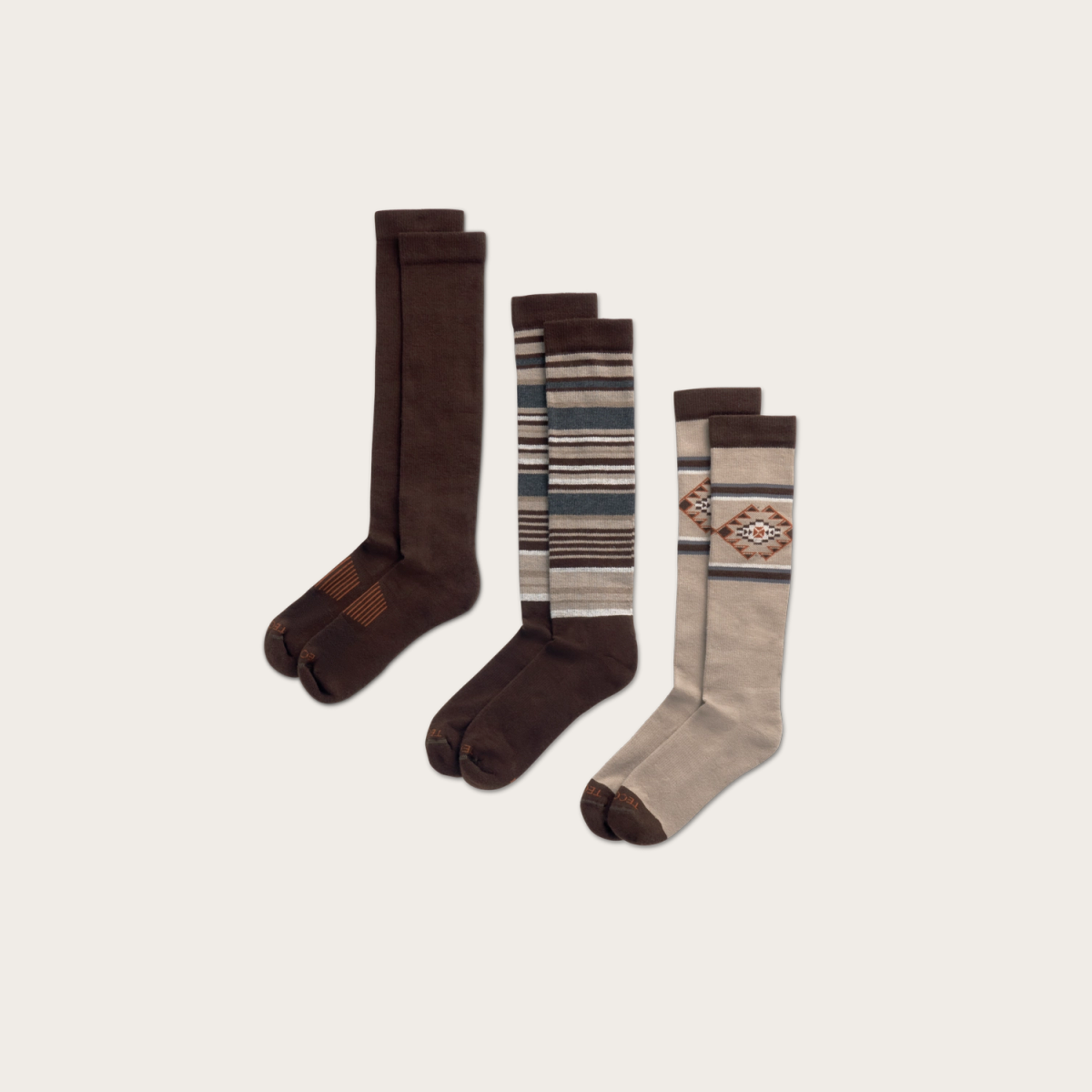 Tecovas Men's Over-The-Calf Socks (3-Pack), Polyester/Spandex, Size Large