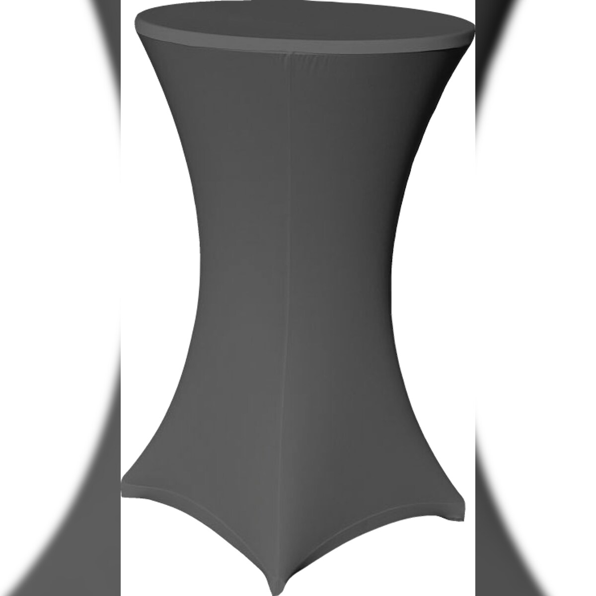 EXKLUSIV HEIMTEXTIL Stehtischhusse Stretch für Bistrotisch mit 4 Fußlaschen elastisch Ø 70-75x110-120 cm Anthrazit Image