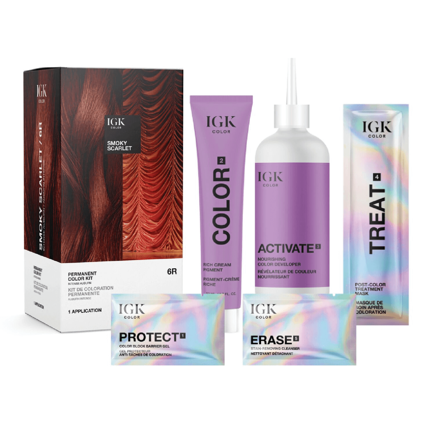 IGK Smoky Scarlet Permanent Color Kit