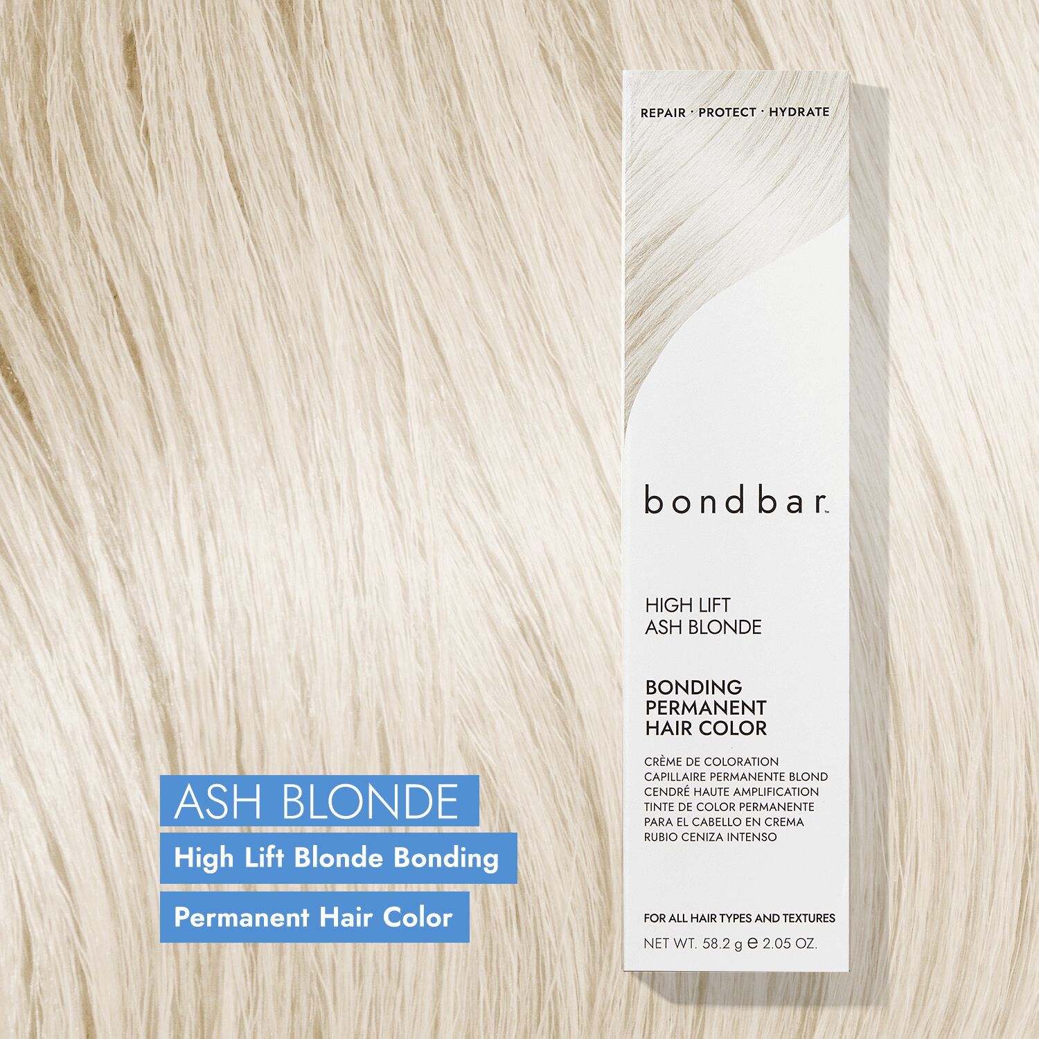 Bondbar HL-A High Lift Ash Blonde Bonding Permanent Crème Hair Color 2.05 Oz