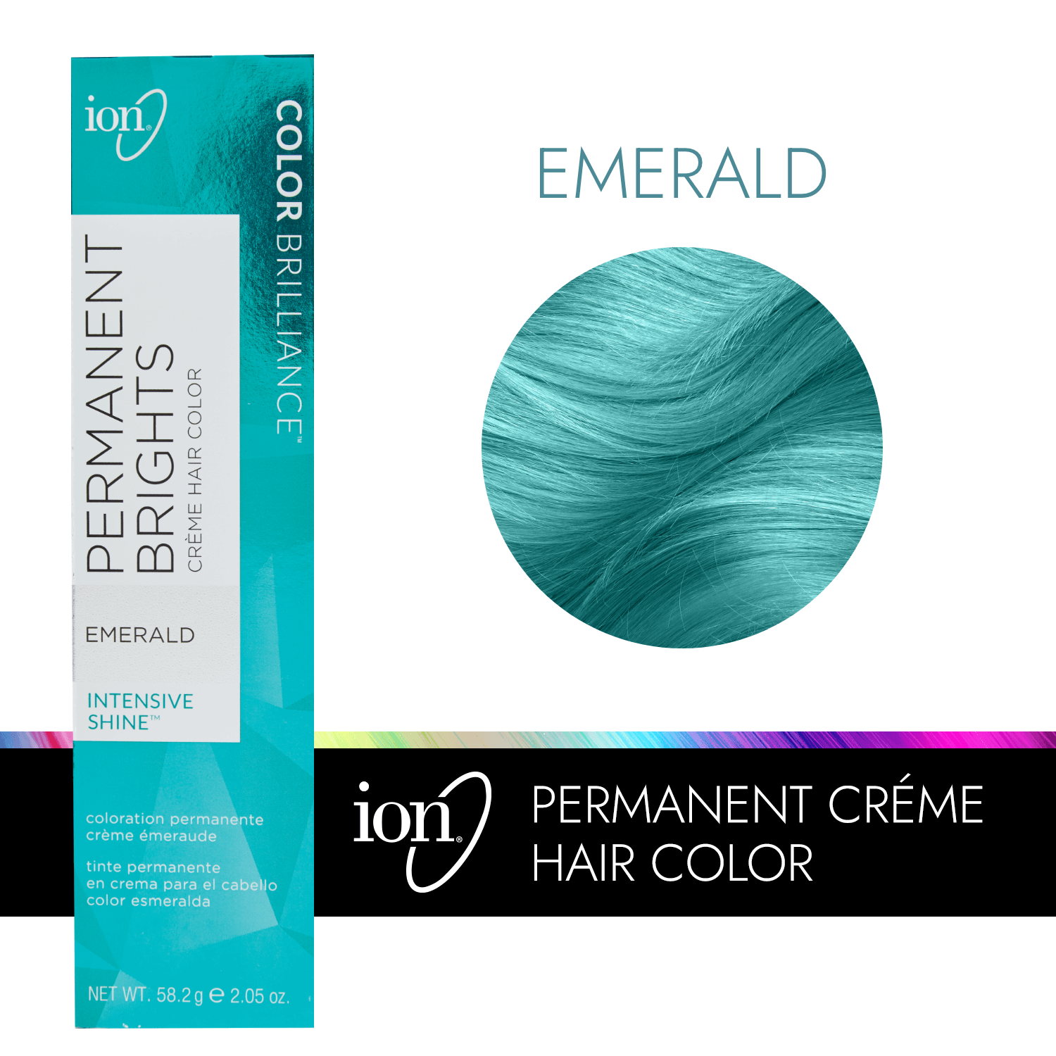 Ion Permanent Brights Creme Hair Color Emerald 2.05 Fl Oz