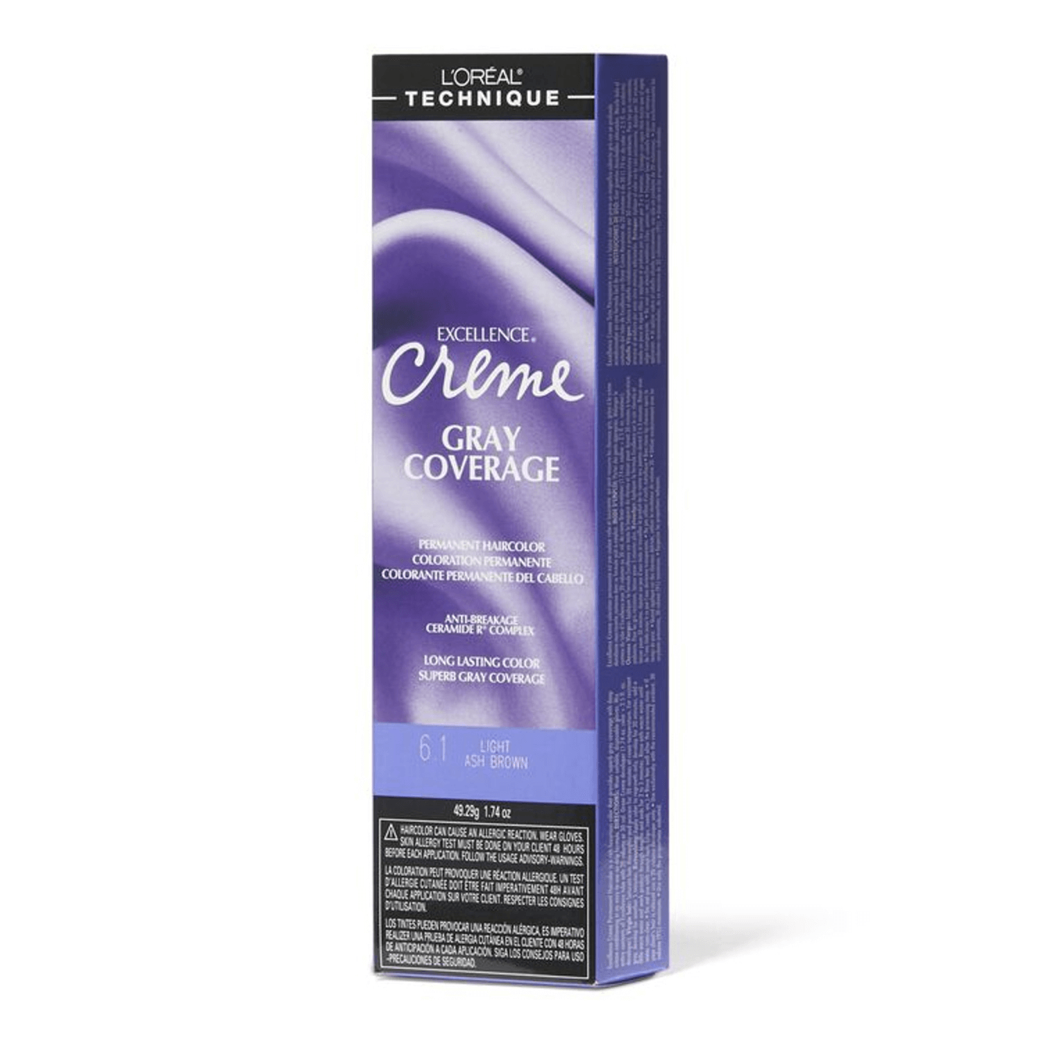 L'Oreal 6.1 Light Ash Brown Permanent Creme Hair Color 1.74 Oz