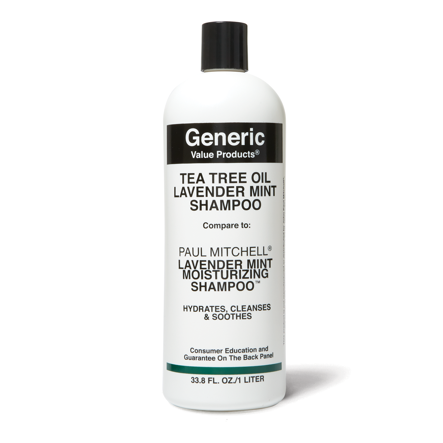 Generic Value Products Tea Tree Oil Lavender Shampoo Compare to Paul Mitchell Lavender Mint Moisturizing Shampoo 33.8 oz 33.8 Fl Oz - Generic Value Products