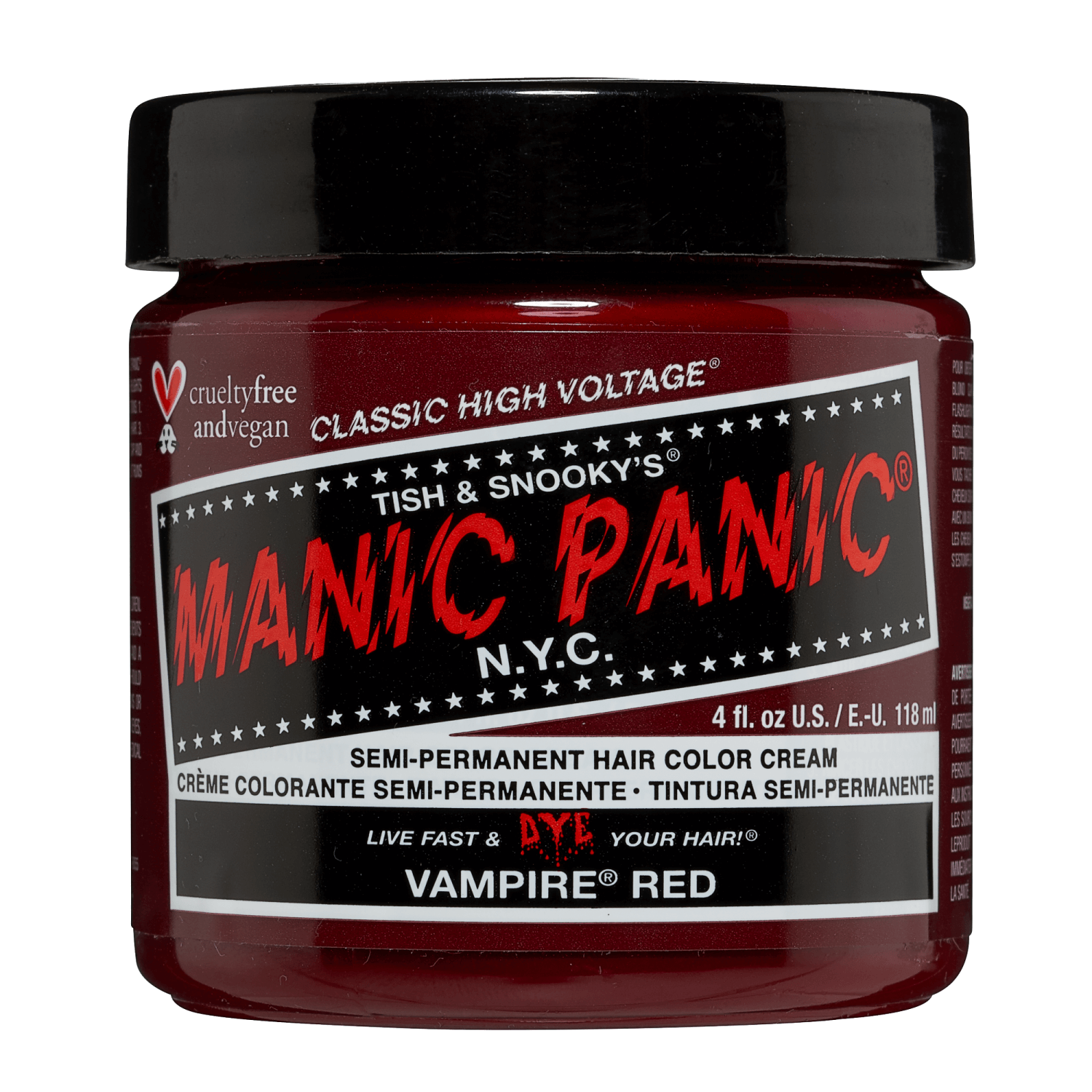 Manic Panic Vampire Red Semi Permanent Cream Hair Color 4 oz - Manic Panic