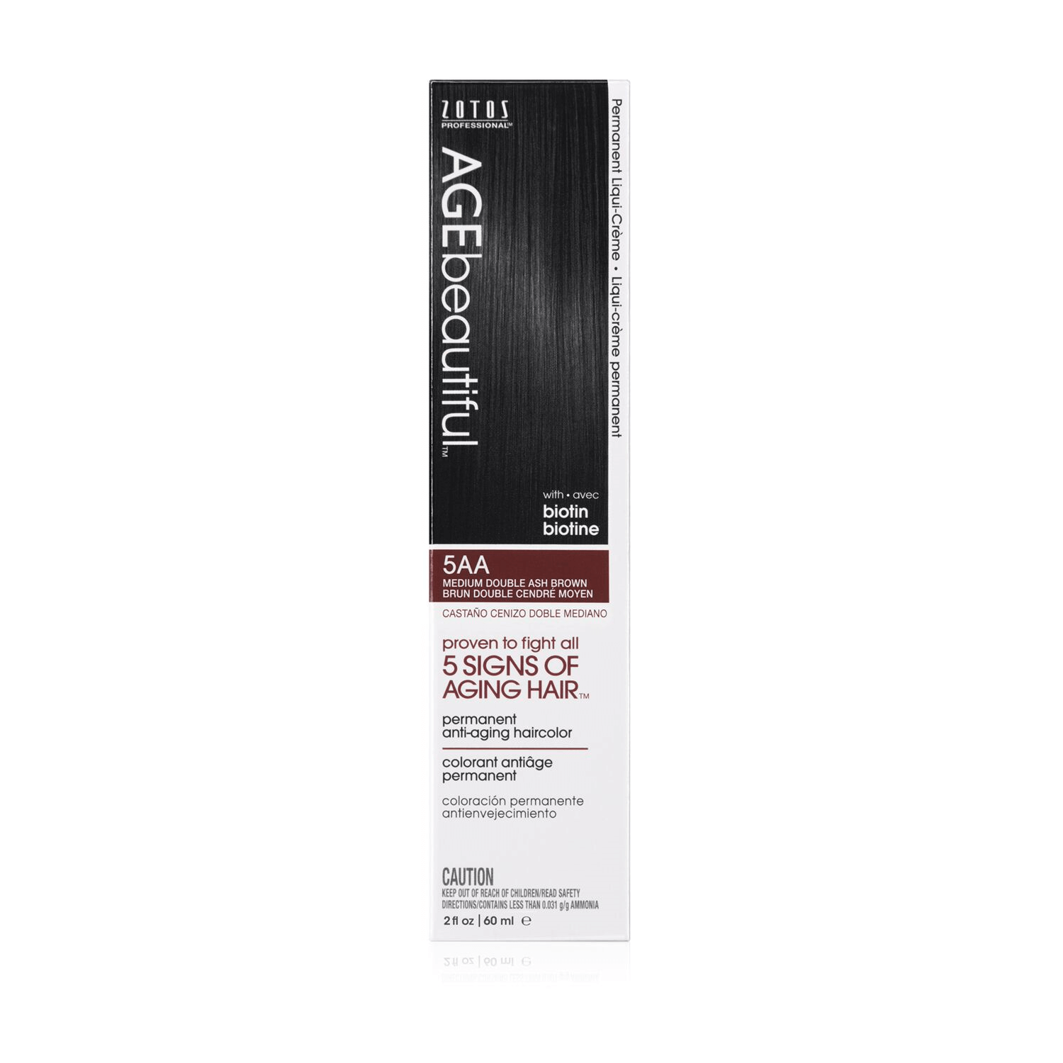 AGEbeautiful 5AA Medium Double Ash Brown Permanent Liqui-Creme Hair Color 2 oz