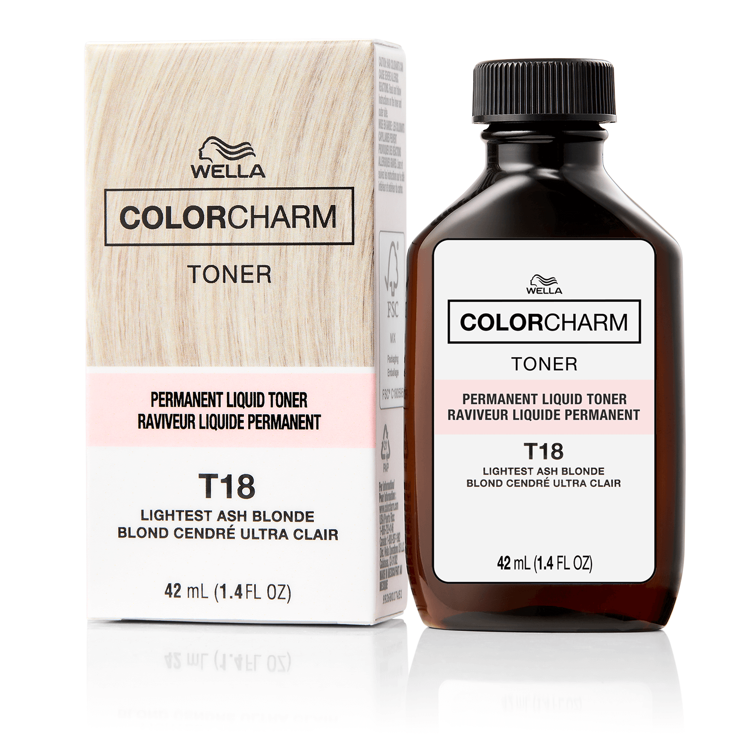 Wella T18 Lightest Ash Blonde Permanent Liquid Toner 1.42 Oz