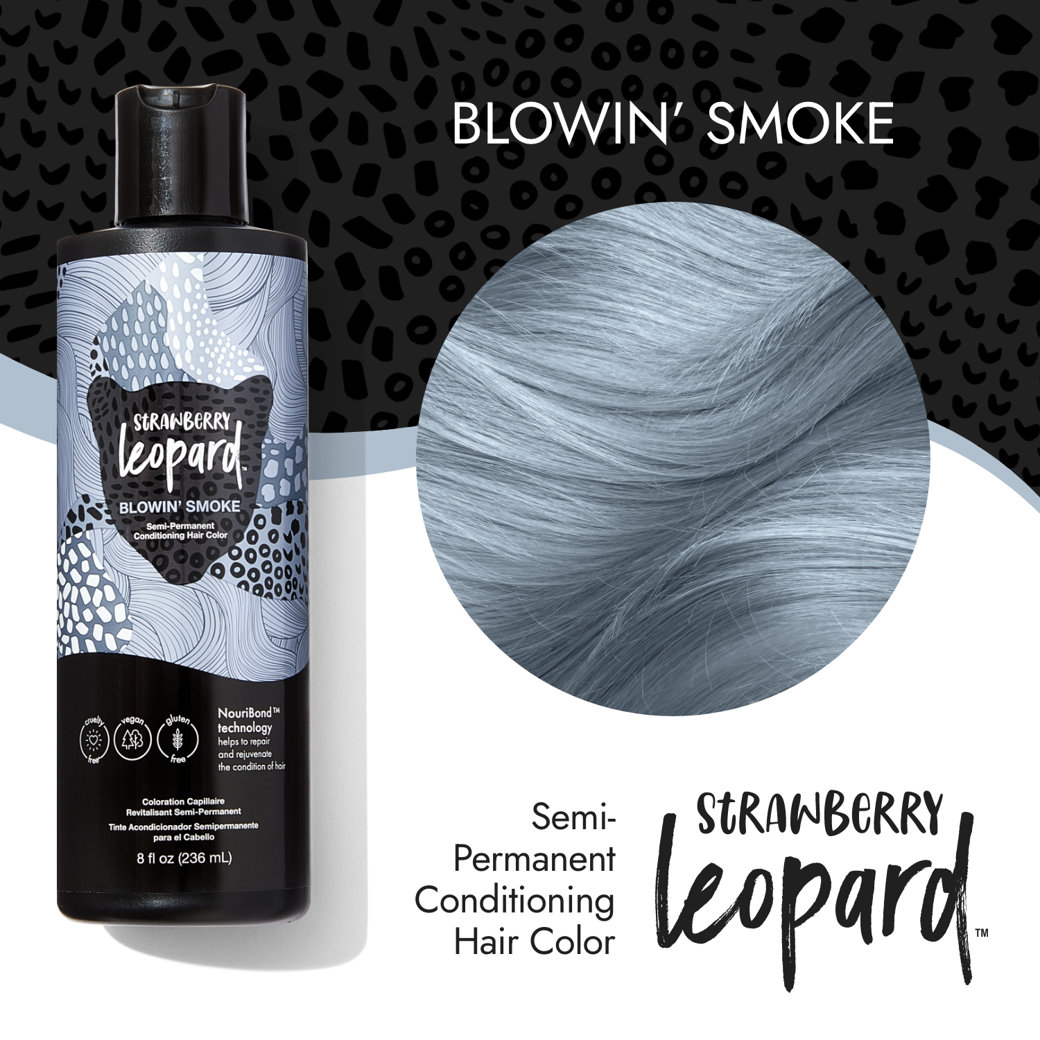 Strawberry Leopard Blowin' Smoke Semi Permanent Conditioning Hair Color 8 oz