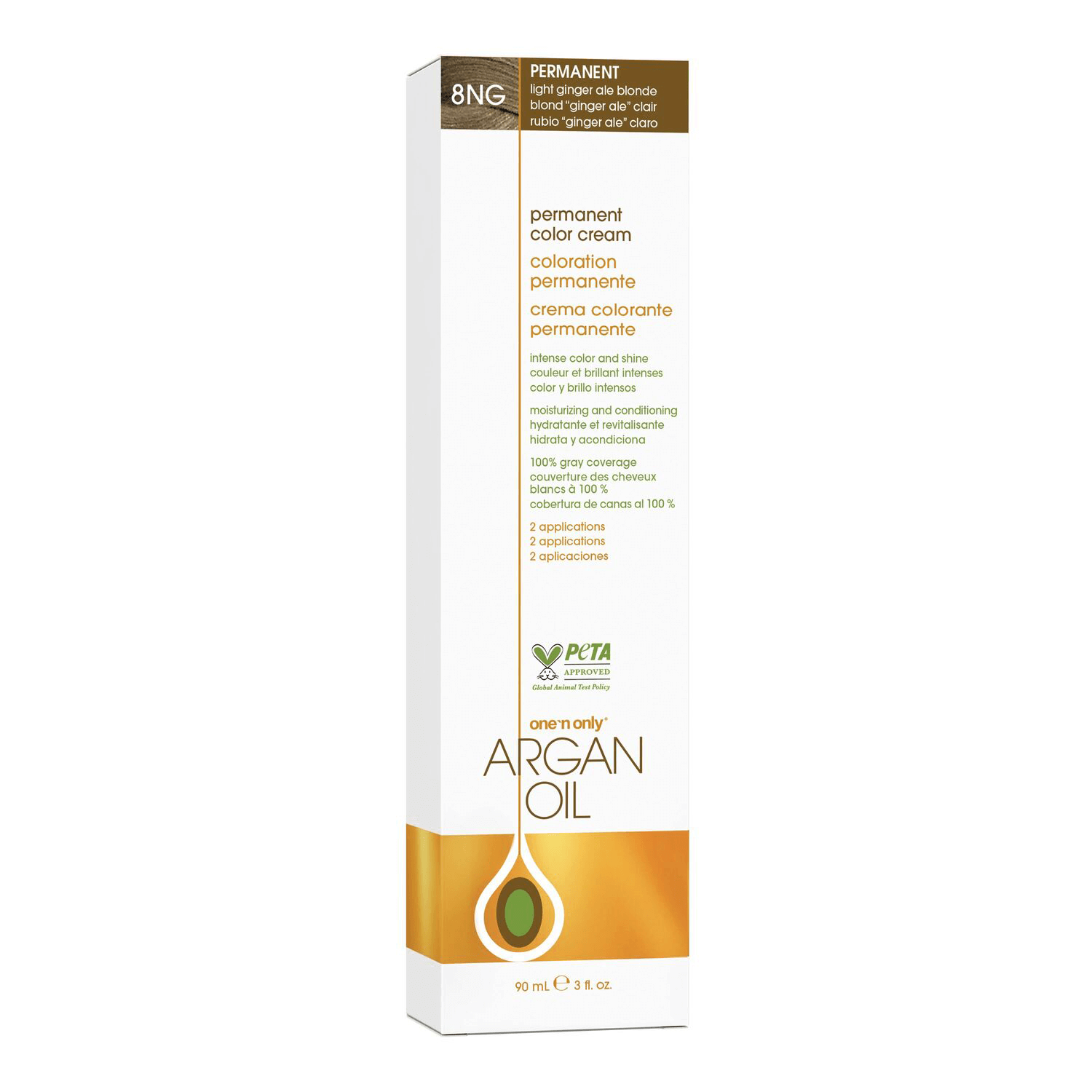 One 'n Only Argan Oil Permanent Color Cream 8NG Light Ginger Ale Blonde