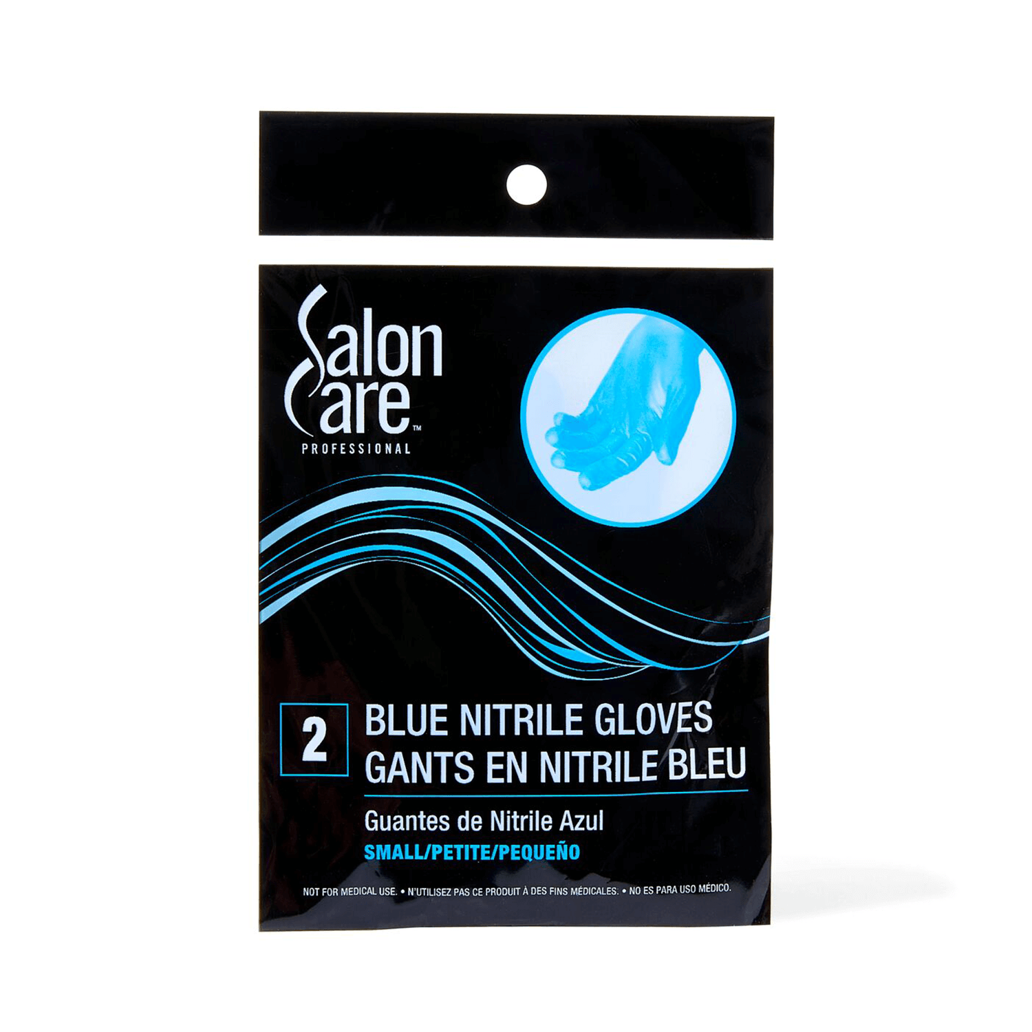 Salon Care Small 2ct Blue Nitrile Powder-Free Gloves s