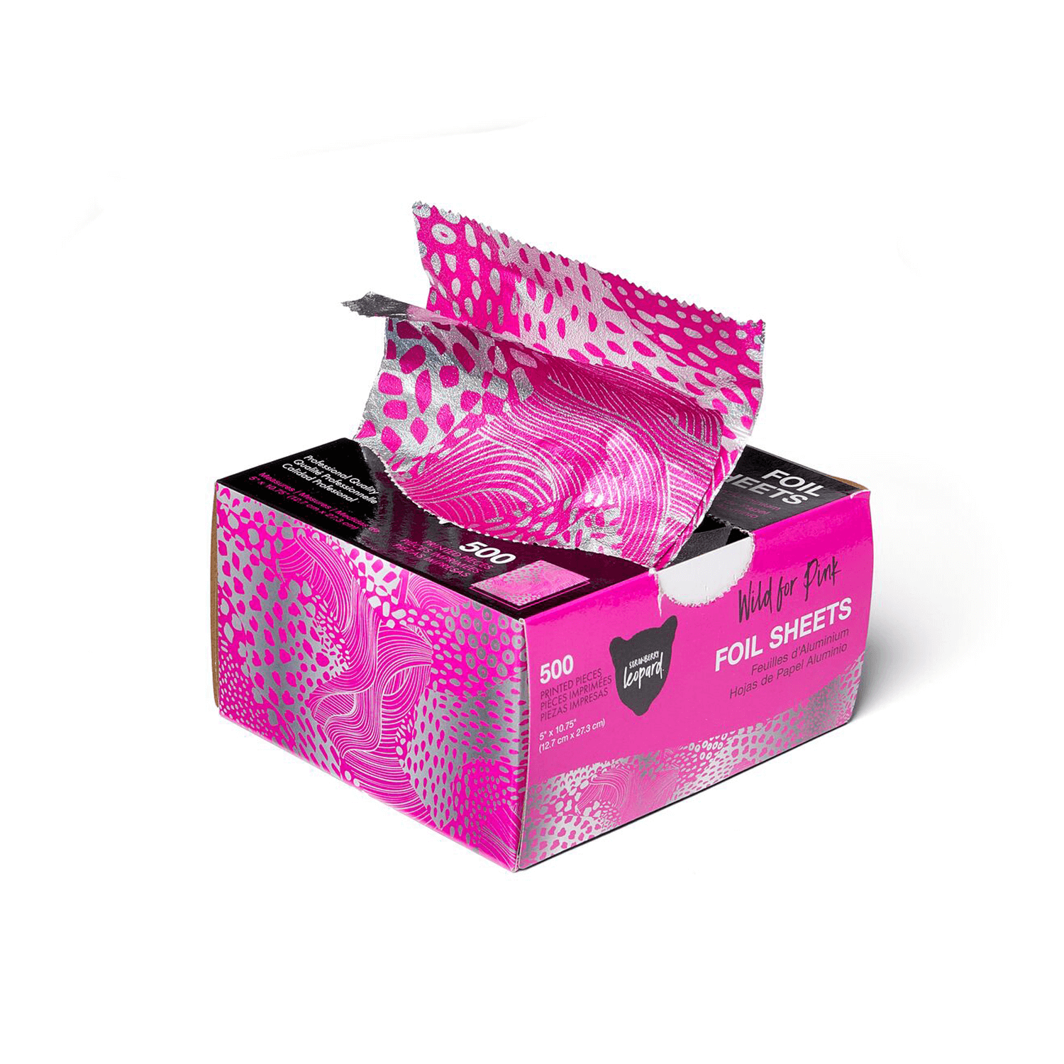 Strawberry Leopard Wild For Pink HALF Size Pattern Foil Sheets 5x10.75" 500 ct
