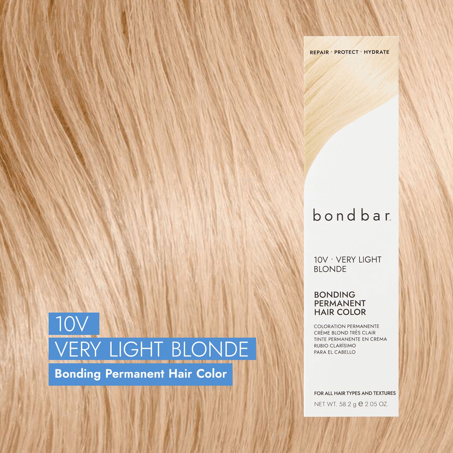 Bondbar 10V Very Light Blonde Bonding Permanent Crème Hair Color 2.05 Oz