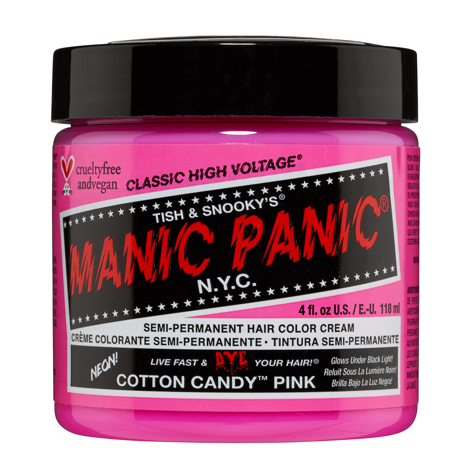 Manic Panic Cotton Candy Pink Semi Permanent Cream Hair Color 4 oz
