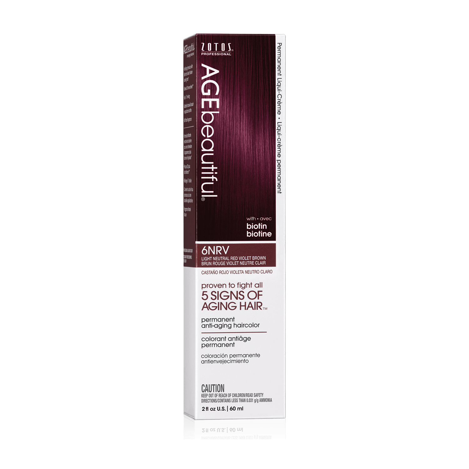 AGEbeautiful 6NRV Light Neutral Red Violet Brown Permanent Liqui-Creme Hair Color 2.0000 Oz