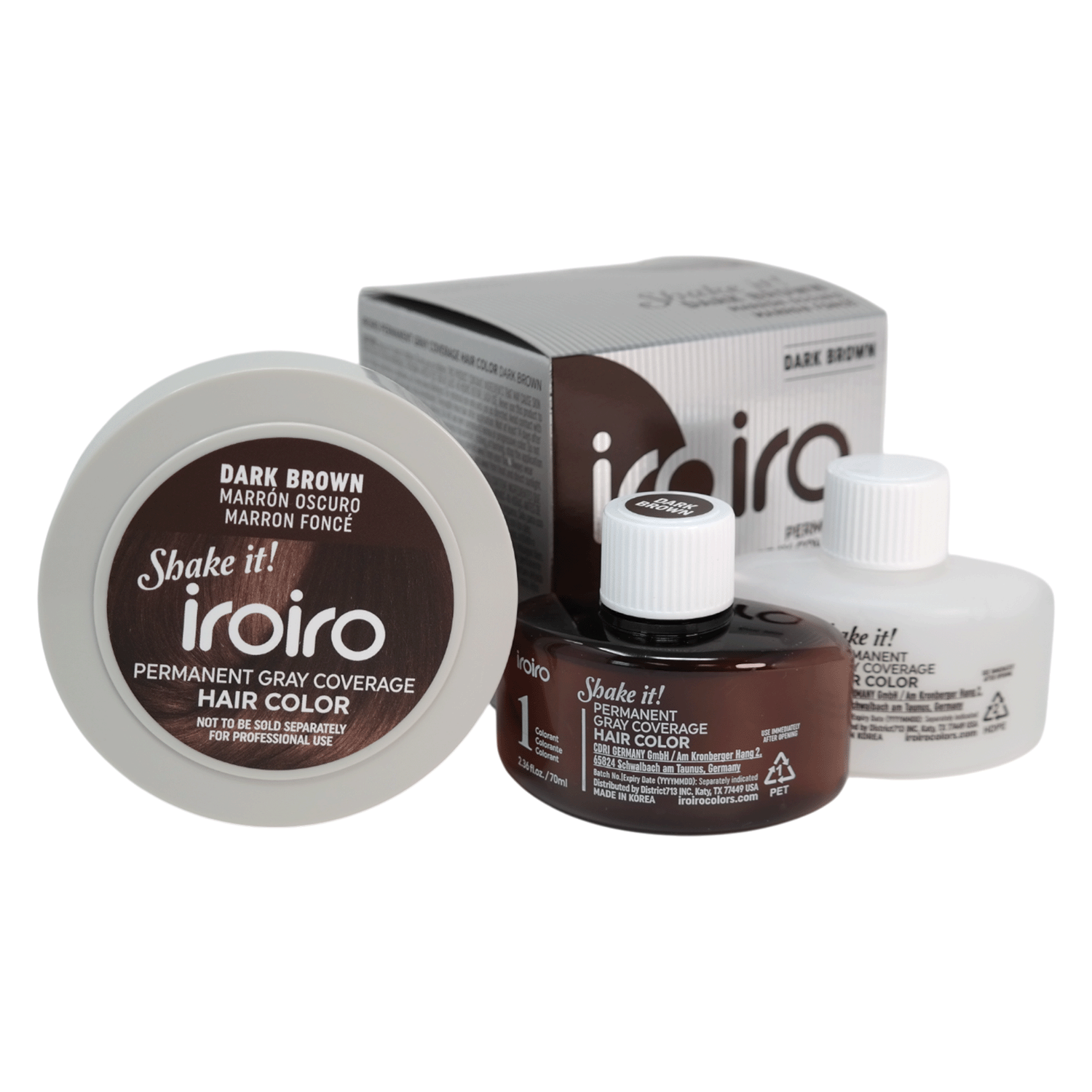 Iroiro Gray Coverage Permanent Hair Color Dark Brown 4.72 Fl Oz