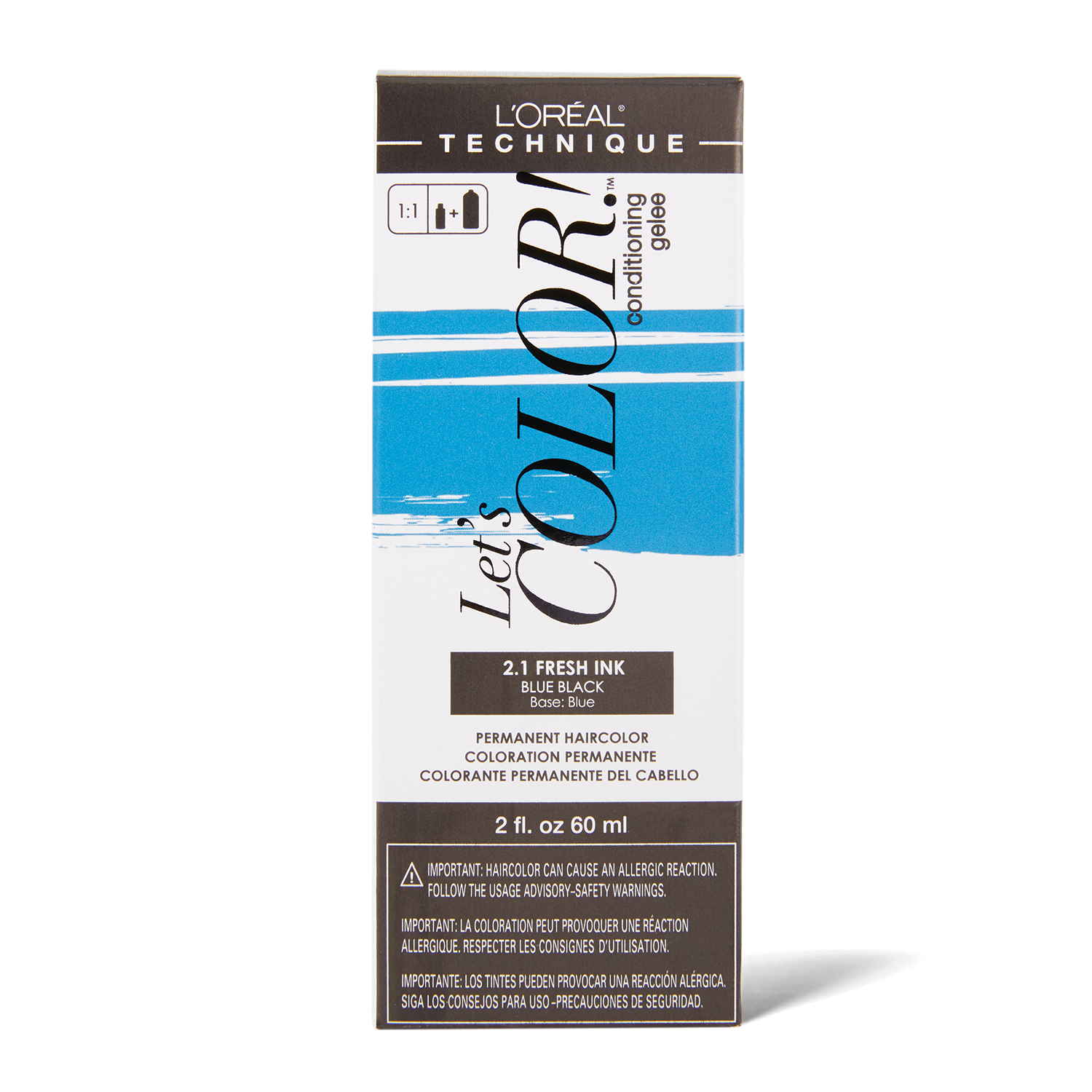 L'Oreal Let's COLOR! Conditioning Gelee Permanent Haircolor 2.1 Fresh Ink