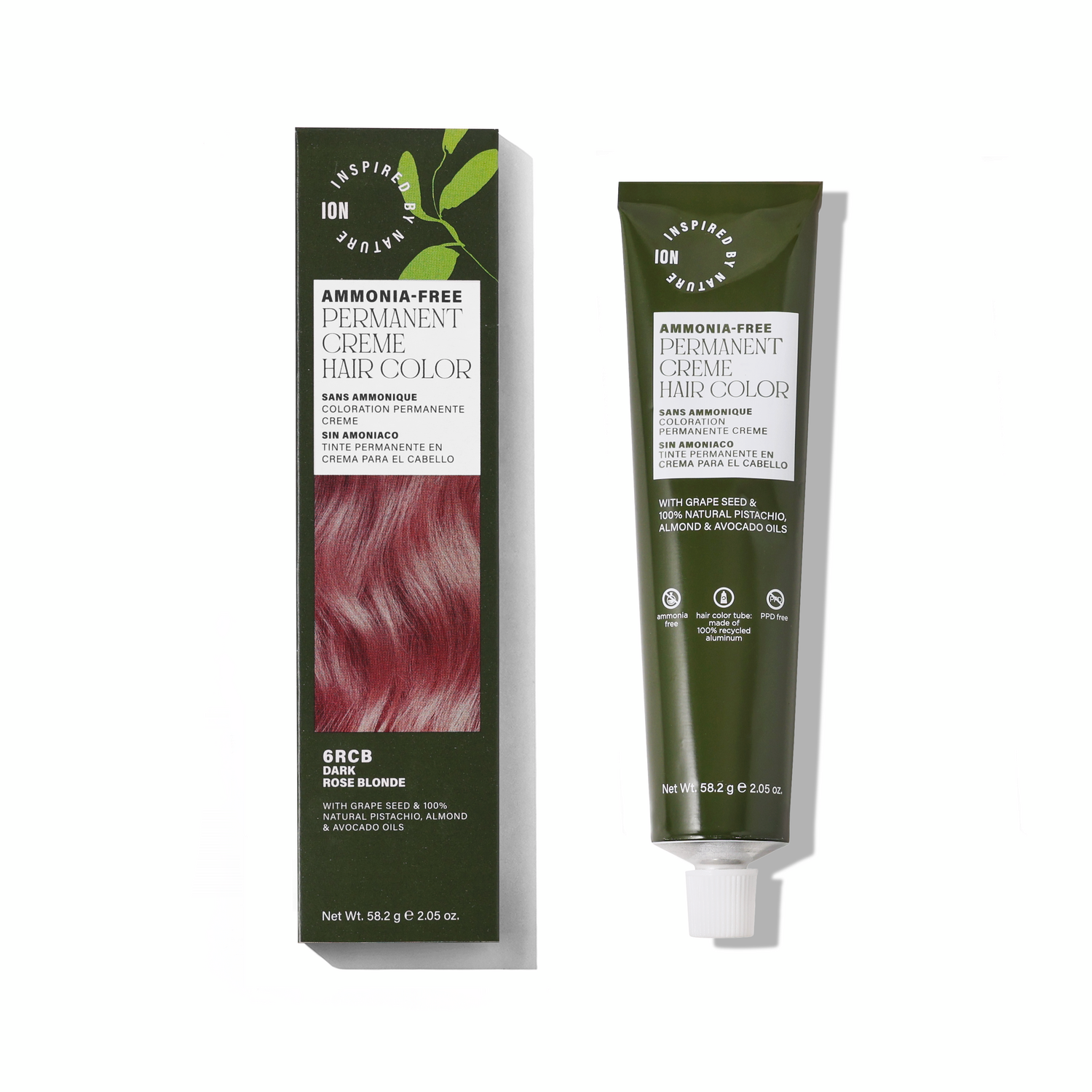 Inspired By Nature Ammonia-Free Permanent Hair Color Dark Rose Blonde 6RCB