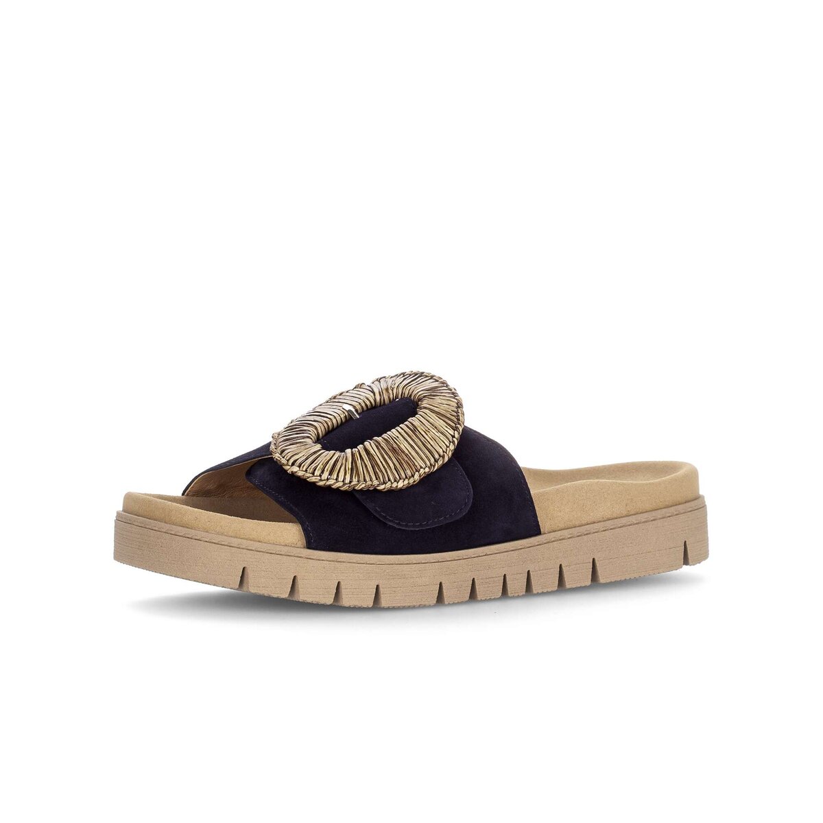 Pantolette GABOR "Pantolette", Damen, Gr. 38, blau, Schuhe Pantolette