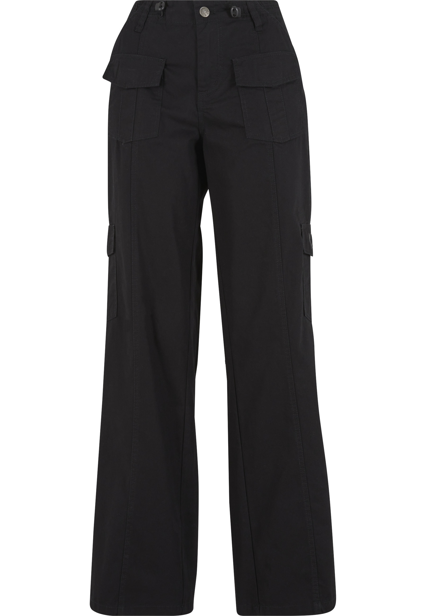 Cargohose KARL KANI "Karl Kani Karl Kani Signature Straight Leg Cargo Pants", Damen, Gr. L, US-Größen, schwarz, 98% Baumwolle, 2% Elasthan, loose fit, Hosen Cargohose Image