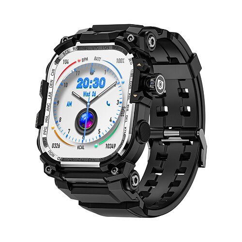 Smartwatch Lokmat Appllp 7 Max da 2,06 pollici, 4G LTE, cellulare, telefono, contapassi, promemoria chiamate, monitoraggio del sonno, compatibile con Android e iOS, unisex, GPS, chiamate in vivavoce, controllo multimediale, IPX-4, orologio da 60 mm
