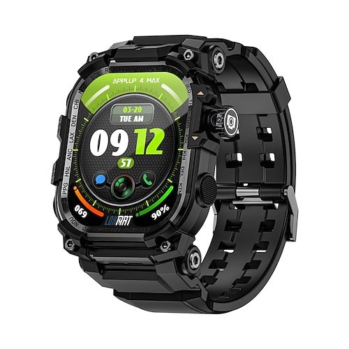 Smartwatch Lokmat Appllp 7 Max da 2,06 pollici, 4G LTE, cellulare, telefono, contapassi, promemoria chiamate, monitoraggio del sonno, compatibile con Android e iOS, unisex, GPS, chiamate in vivavoce, controllo multimediale, IPX-4, orologio da 60 mm