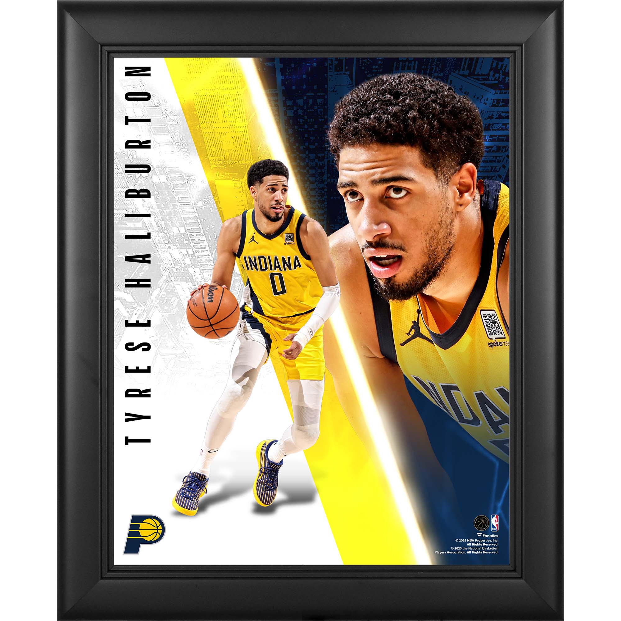 "Tyrese Haliburton Indiana Pacers Gerahmte 13" x 16" Radiance Collage" Image