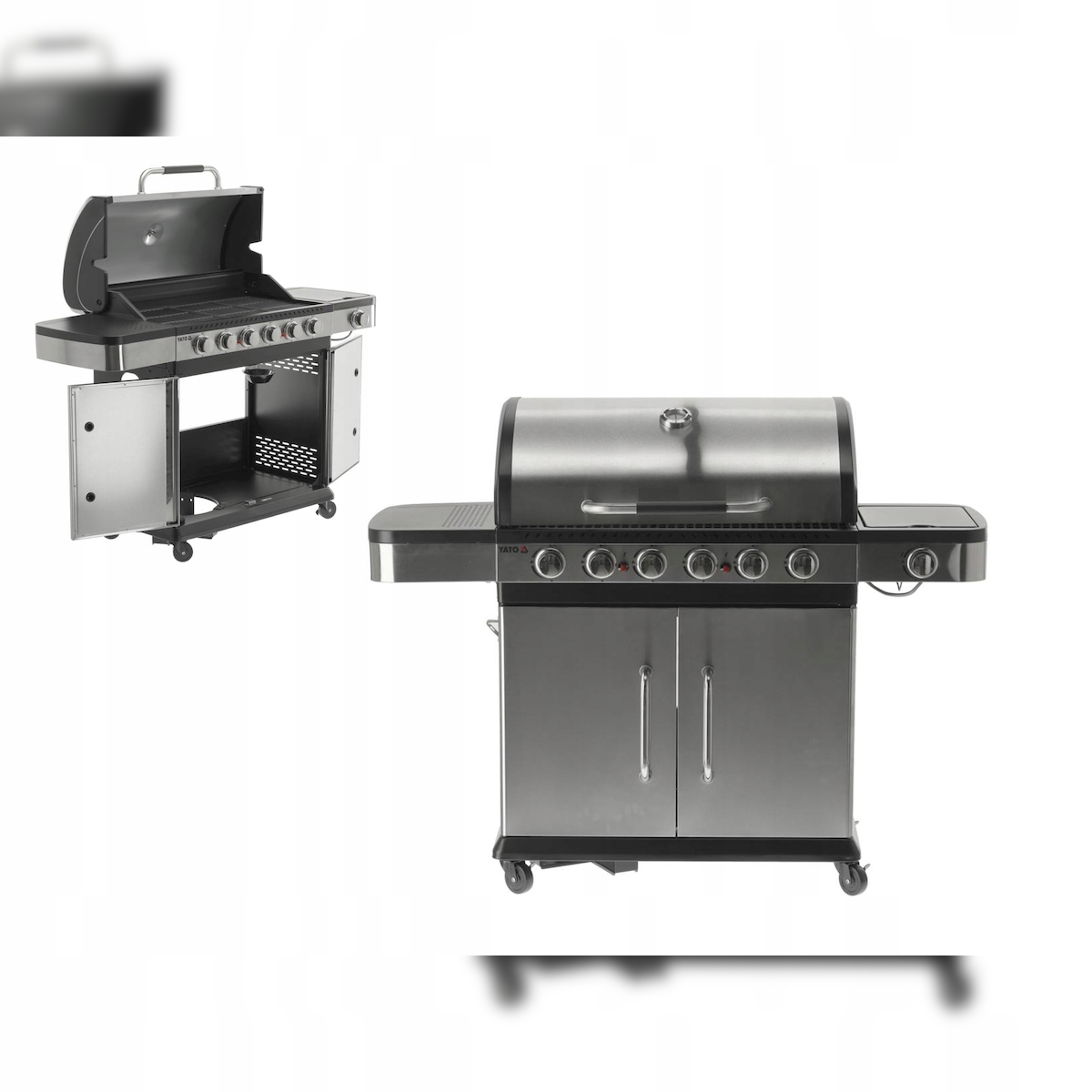 Gasgrill 20,2kW, 6+1 Brenner, Edelstahl 144x57x113 cm Image