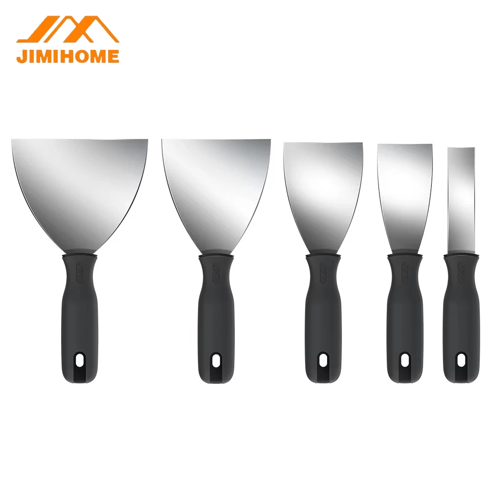 JIMIHOME 1'' 2'' 3'' 4'' 5'' Edelstahl Metall Schaber Spiegel Polieren Spachtel Kunststoff Griff Farbe Schaber Werkzeug Image