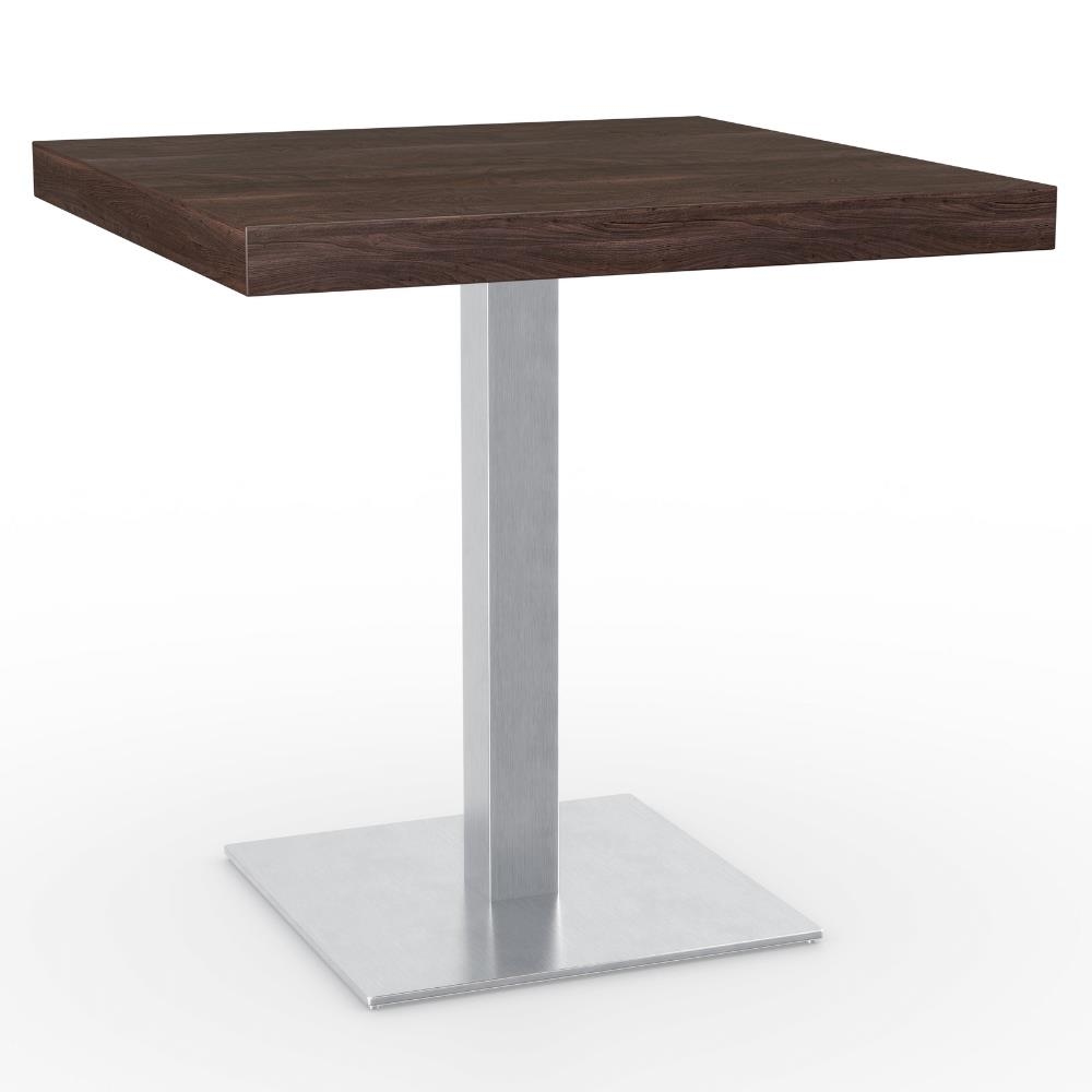 BIG Möbel GmbH Bistrotisch XL 48 mm | 70x70 cm | Eiche Tabak | Edelstahl Gestell Image