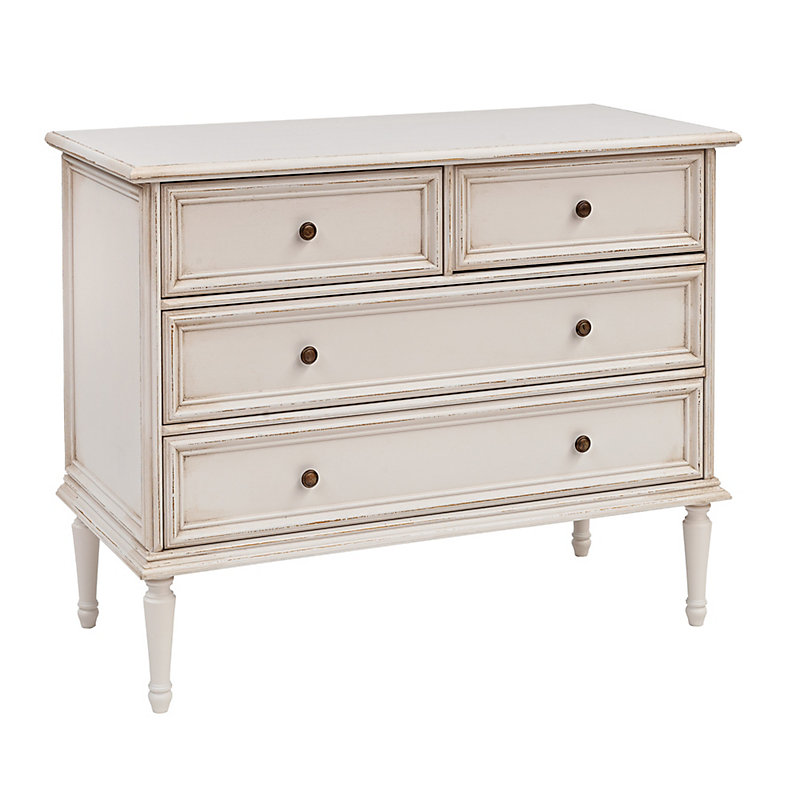 Casa Florentina Emile 4-Drawer Chest - Distressed Off White - Ballard Designs