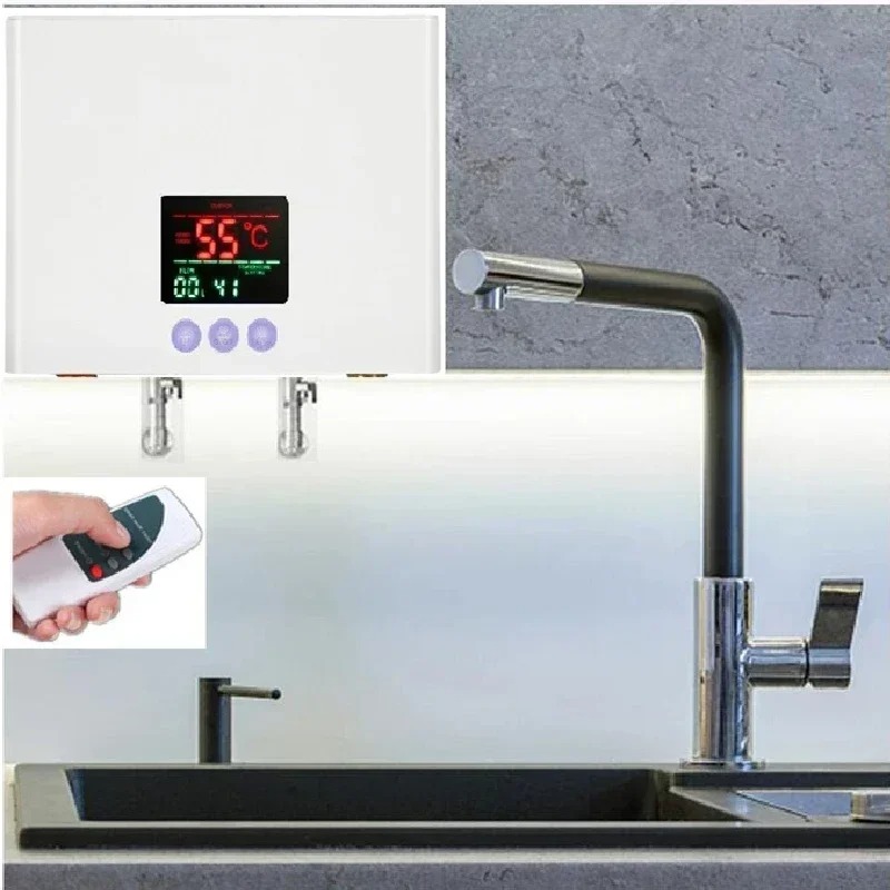 Tankless Electric Water Heater Fast Heating, Wall Mounted For Shower & Kitchen Sink Tankless Electric Water Heater Fast Heating, Wall Mounted For Shower & Kitchen Sink