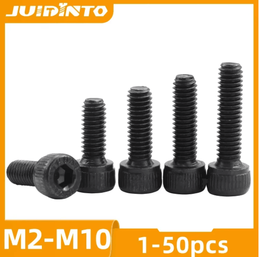 JUIDINTO Hex Socket Head Cap Screws 12.9 Grade Carbon Steel Allen Bolts M2 To M10 m10 2pcs 25mm