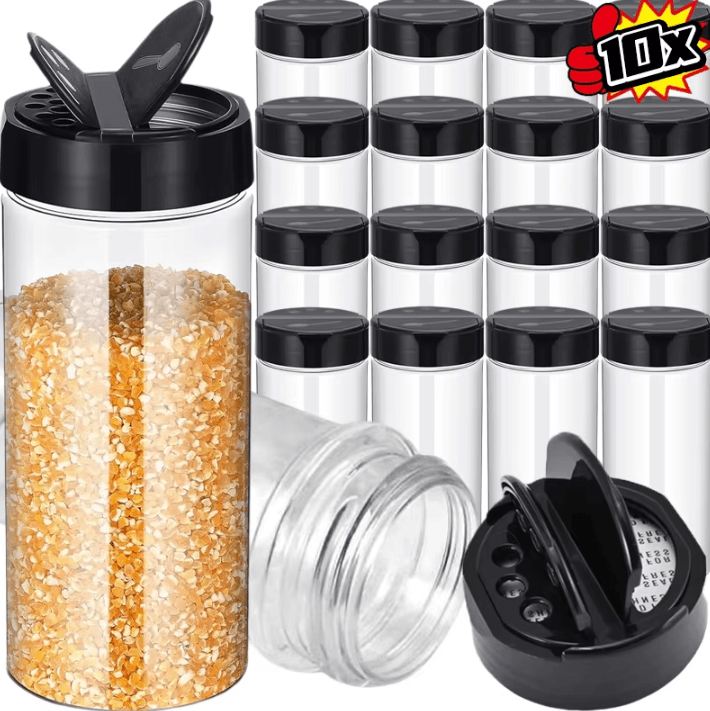 Clear Spice Bottles Set Plastic Seasoning Jars For Salt, Pepper And BBQ Spices 1pcs 120ml