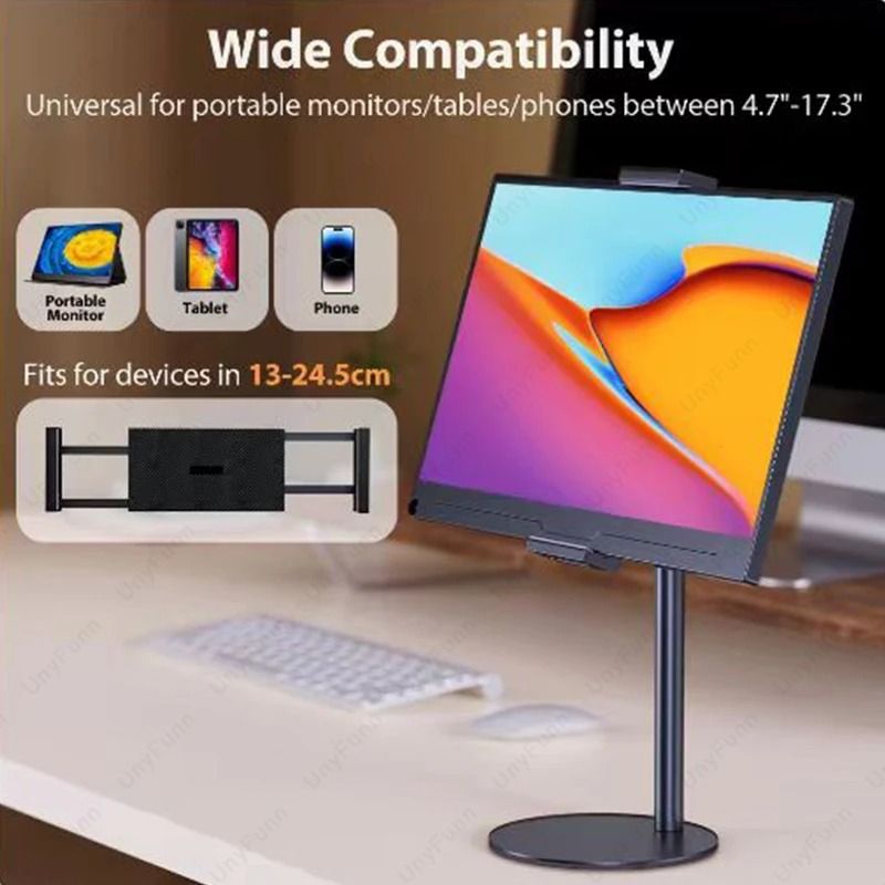 Adjustable Height Desktop Monitor & Tablet Stand Adjustable Height Desktop Monitor & Tablet Stand