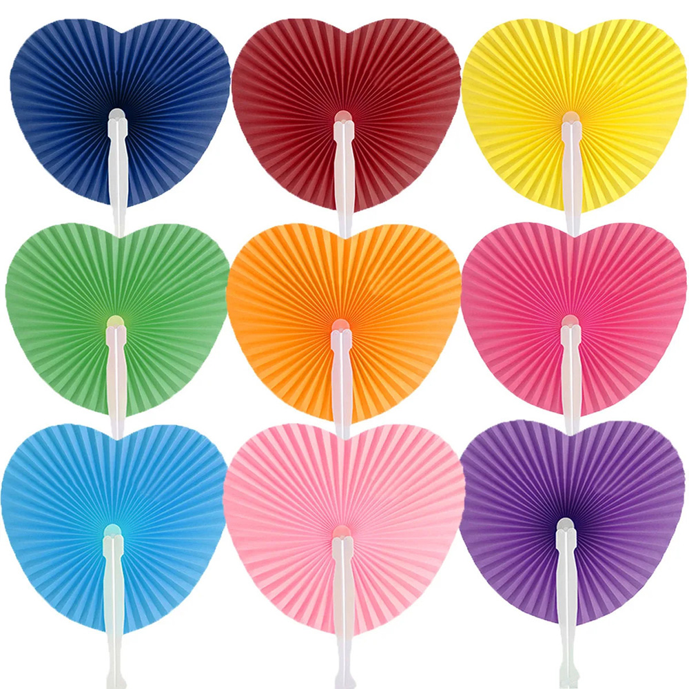 White Folding Paper Fan For Baby Shower, Kids Birthday Party, Wedding Guest Gifts white