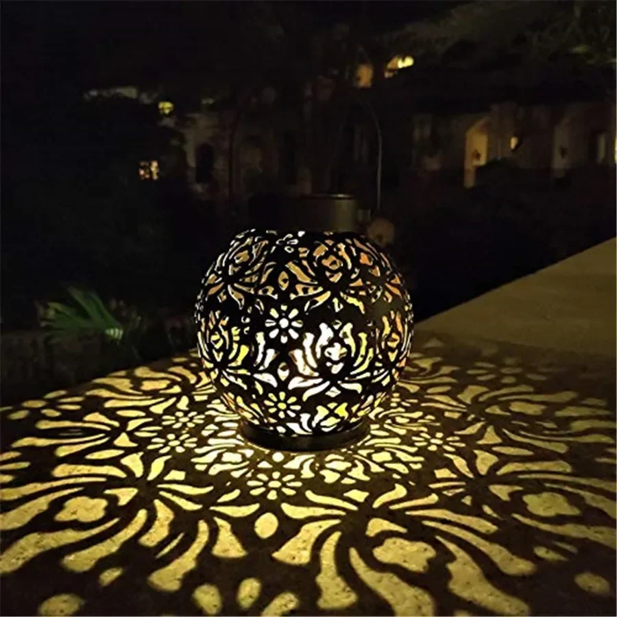 Outdoor Garden Solar Light, Iron Art Hanging Light, Hollow LED Landscape Light, Waterproof Projection Light Outdoor Garden Solar Light, Iron Art Hanging Light, Hollow LED Landscape Light, Waterproof Projection Light