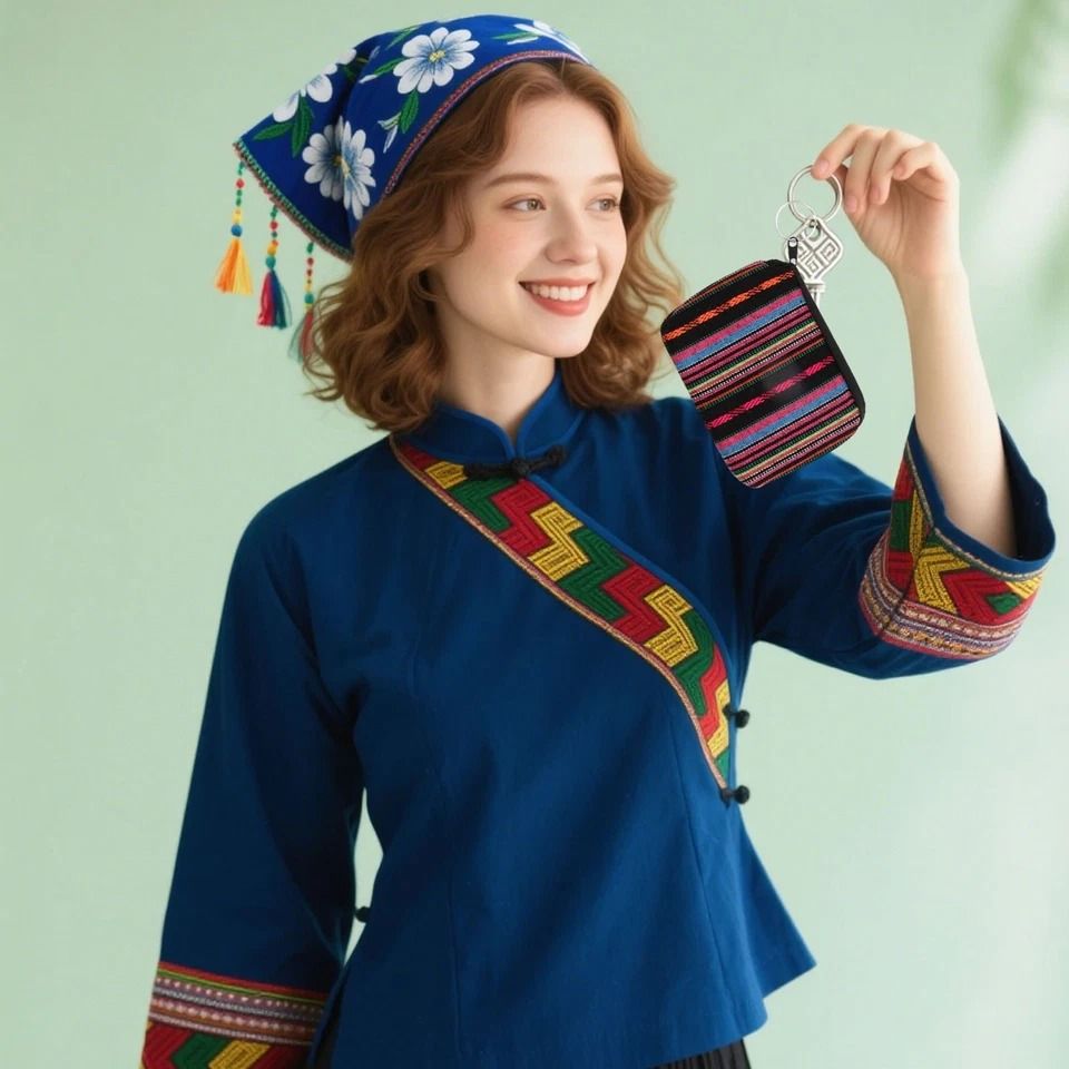 Mini Canvas Clutch Wallet With Keychain Zipper Coin Purse For Women & Girls, Compact Storage Organizer For DIY Mini Canvas Clutch Wallet With Keychain Zipper Coin Purse For Women & Girls, Compact Storage Organizer For DIY