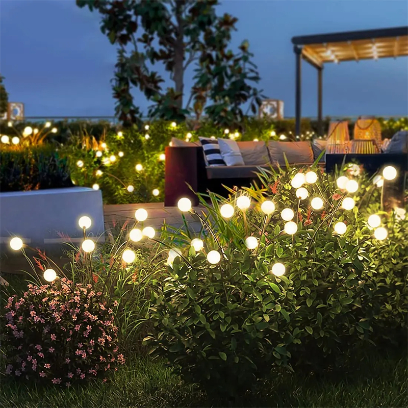 LED Solar Garden Lights, Powered Firefly Lights, Outdoor Garden Decoration, Landscape Lights, Firework Firefly Lawn Lamp 8leds