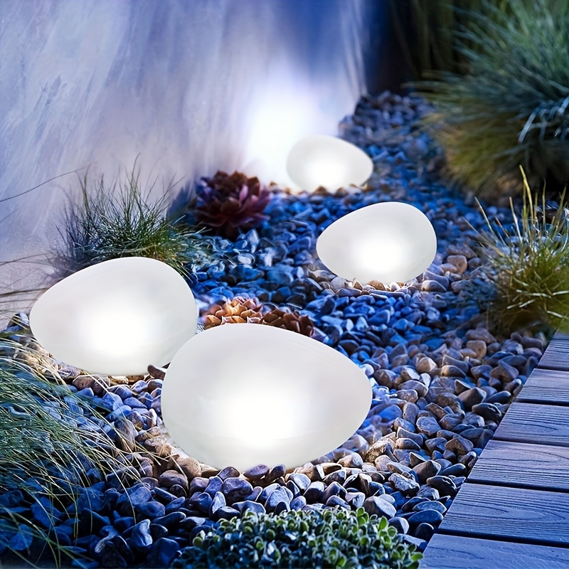Solar Outdoor Waterproof Garden Light, Cobblestone Shaped Lamp For Yard, Patio, Lawn, Pathway, Garden white Light