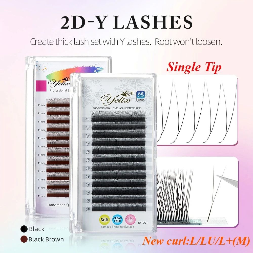 Ultra Thin Velvet Y Geometric Lash Series black 0.47 In c