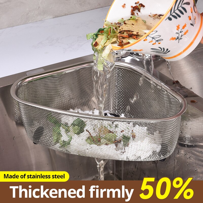 Triangle Sink Drain Basket Stainless Steel Kitchen Residue Filter Net For Efficient Drainage Triangle Sink Drain Basket Stainless Steel Kitchen Residue Filter Net For Efficient Drainage