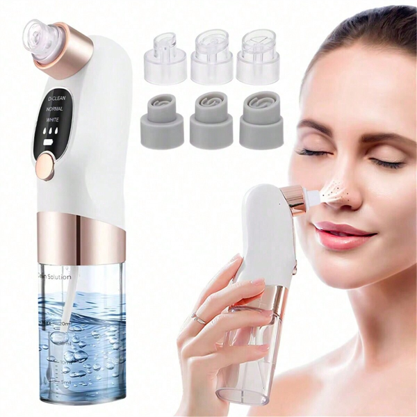Water Circulation Pore Vacuum Cleaner, 6 Suction Heads, Pimple Extractor, 3 Gears Adjustable Beauty Device Water Circulation Pore Vacuum Cleaner, 6 Suction Heads, Pimple Extractor, 3 Gears Adjustable Beauty Device