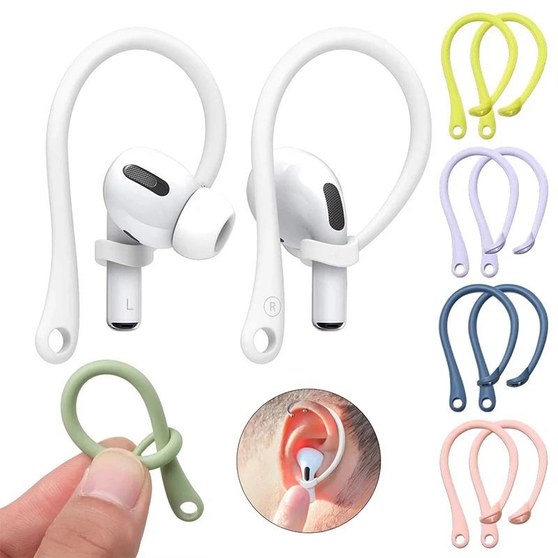 Silicone AirPods Ear Hooks Anti Drop Sport Earhook Clips For Secure Fit purple