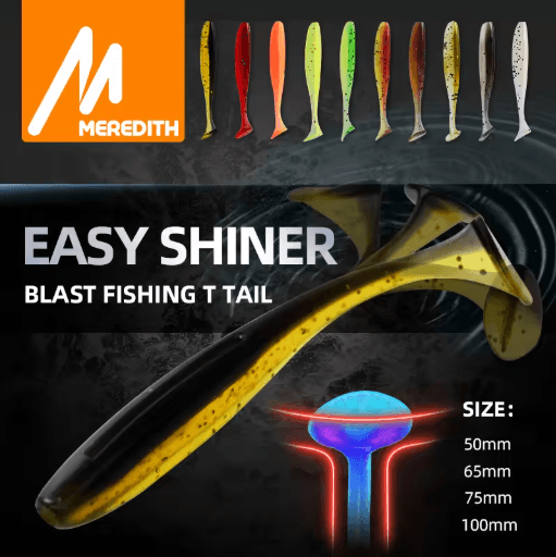 MEREDITH Easy Shiner Soft Fishing Lures Silicone Shad Baits 50mm To 100mm s17 100mm 10pcs
