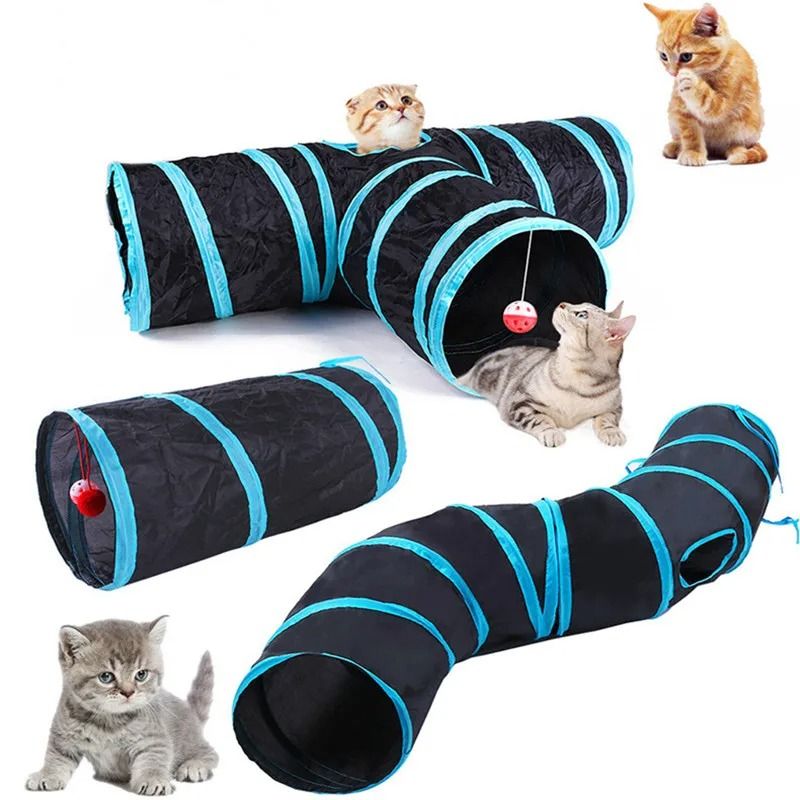 Foldable S Pass Cat Play Tunnel pink Long Tunnels