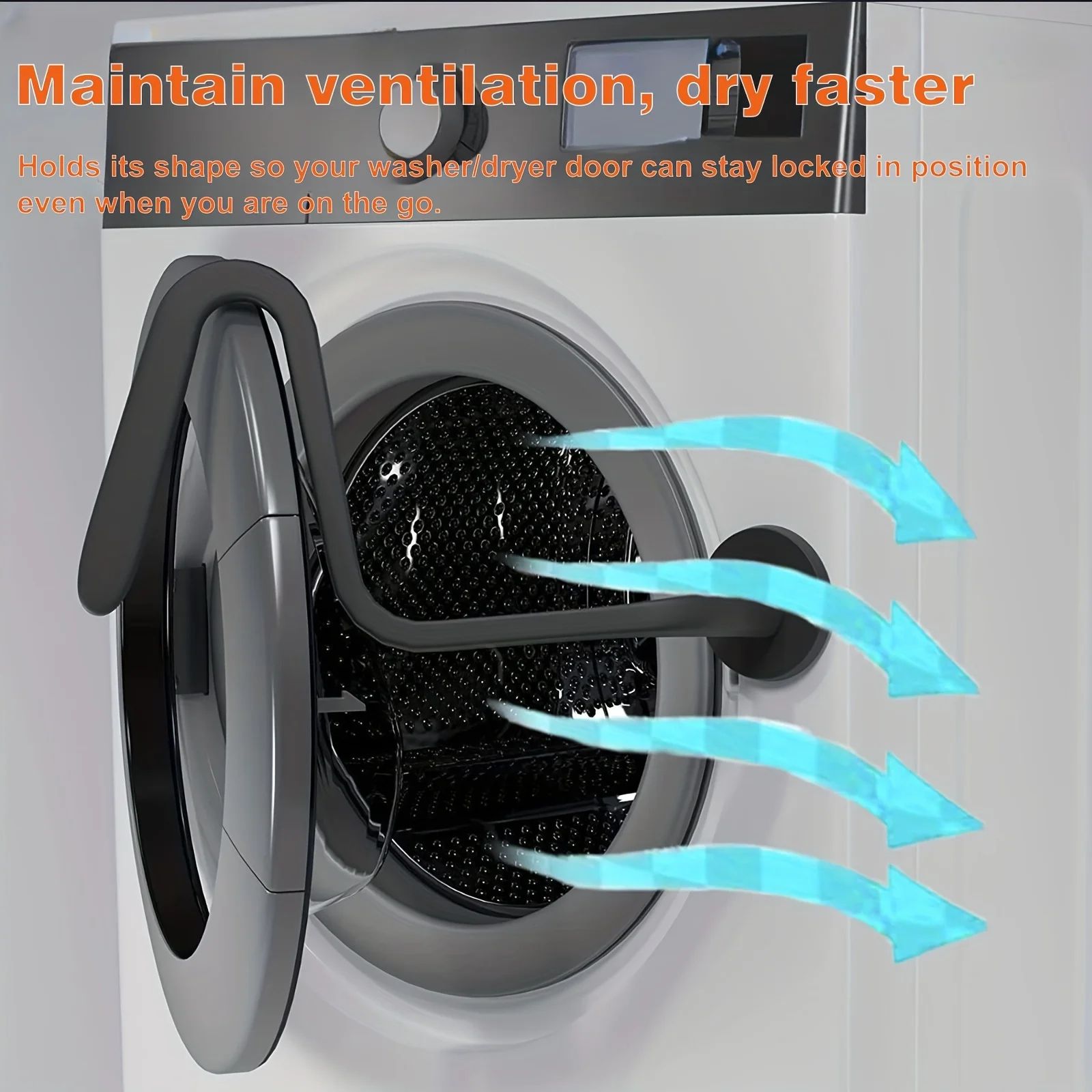 Magnetic Washing Machine Door Support black