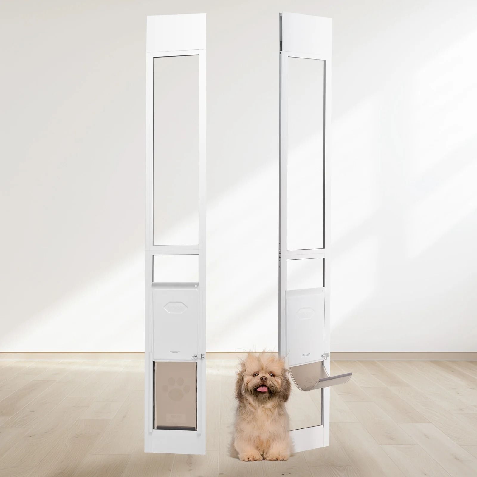 Adjustable Sliding Glass Pet Door | Aluminum Frame & Tempered Glass xl