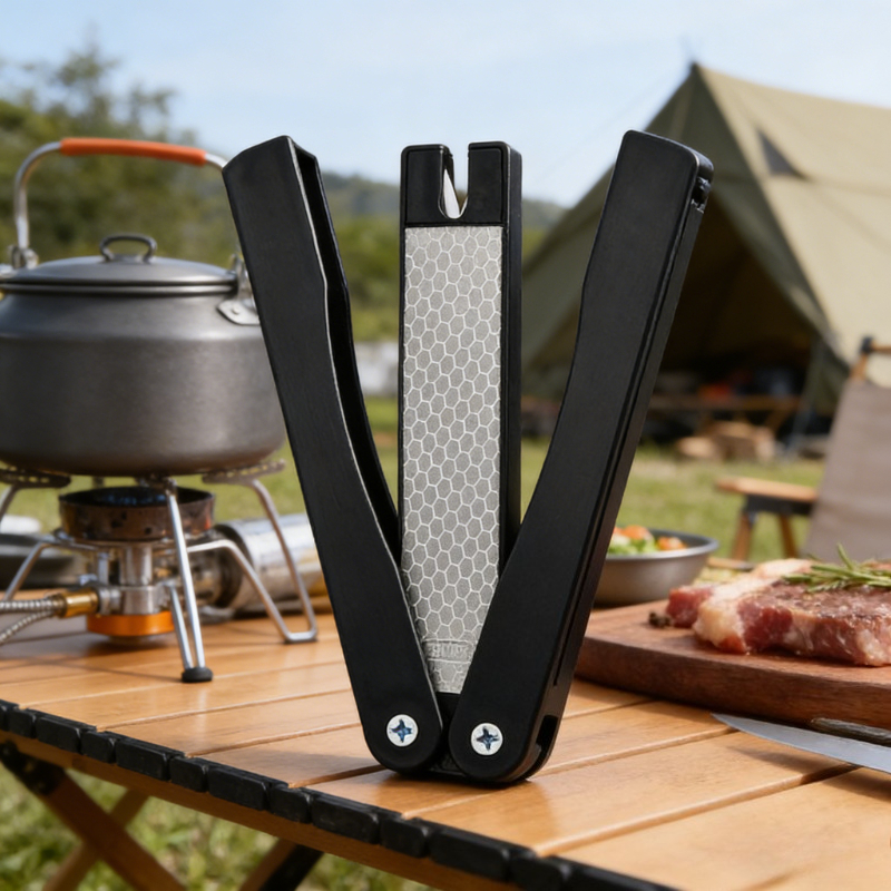 Diamond Knife Sharpener, Portable Foldable, Non Slip Handle For Outdoor, Kitchen, Camping, Hiking Diamond Knife Sharpener, Portable Foldable, Non Slip Handle For Outdoor, Kitchen, Camping, Hiking