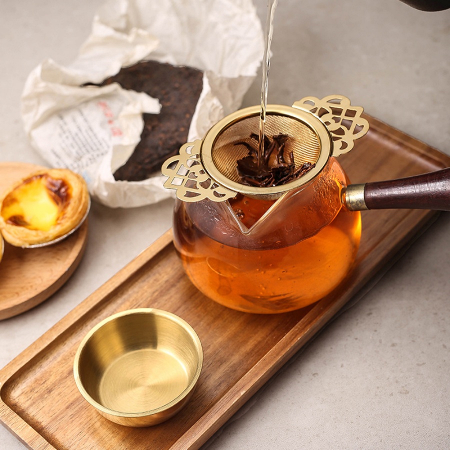 Gold Household Tea Strainer, Stainless Steel Tea Filter With Double Ear Tea Filter Gold Household Tea Strainer, Stainless Steel Tea Filter With Double Ear Tea Filter